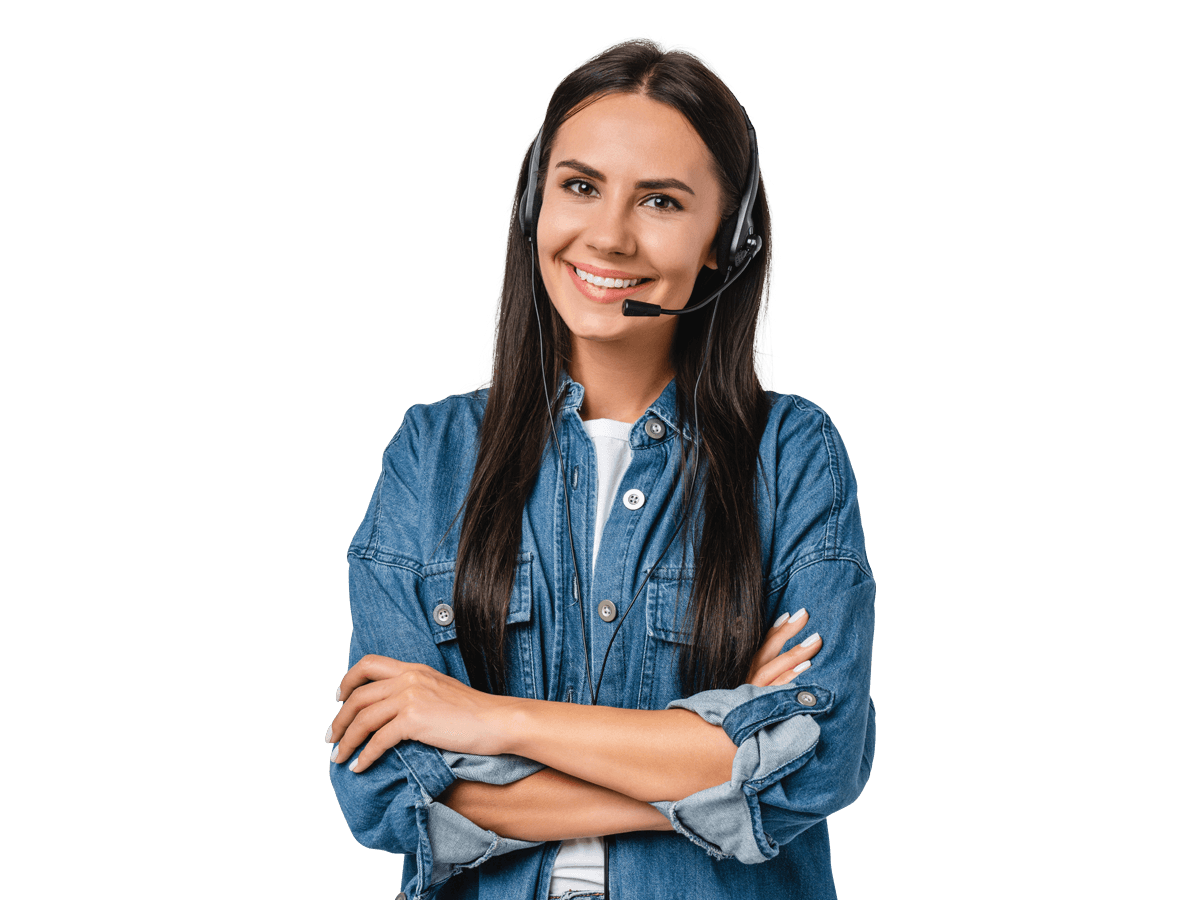 Albanian interpreting services woman wearing a headset and smiling