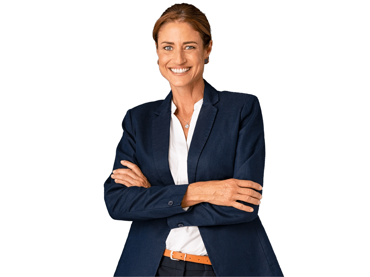 Persian Localisation services,  professional woman smiling wearing a business suit