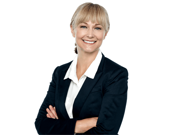 Romanian subtitling services, Smiling female employer posing confidently 